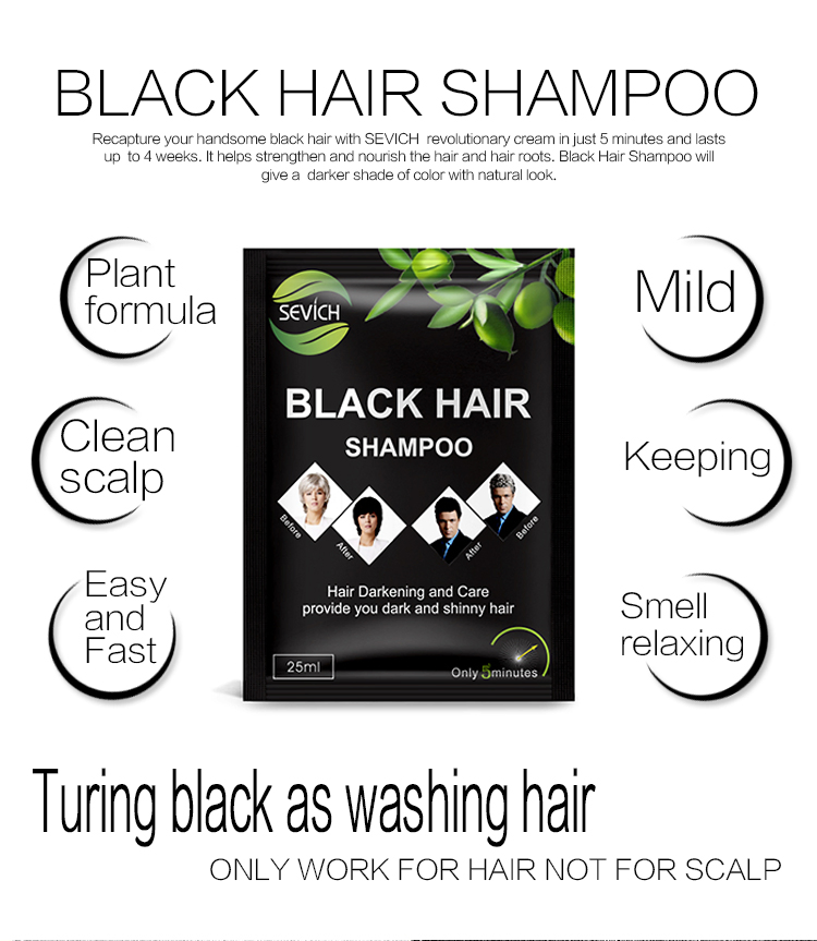 Hair Color Natural Instant Shampoo Form Hair Color Black Hair Dye Shampoo