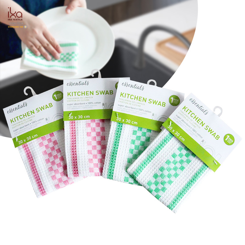 Heat Insulation Product Water Absorbent Customizable 100 Cotton Kitchen Dish Towels for Drying Dishes