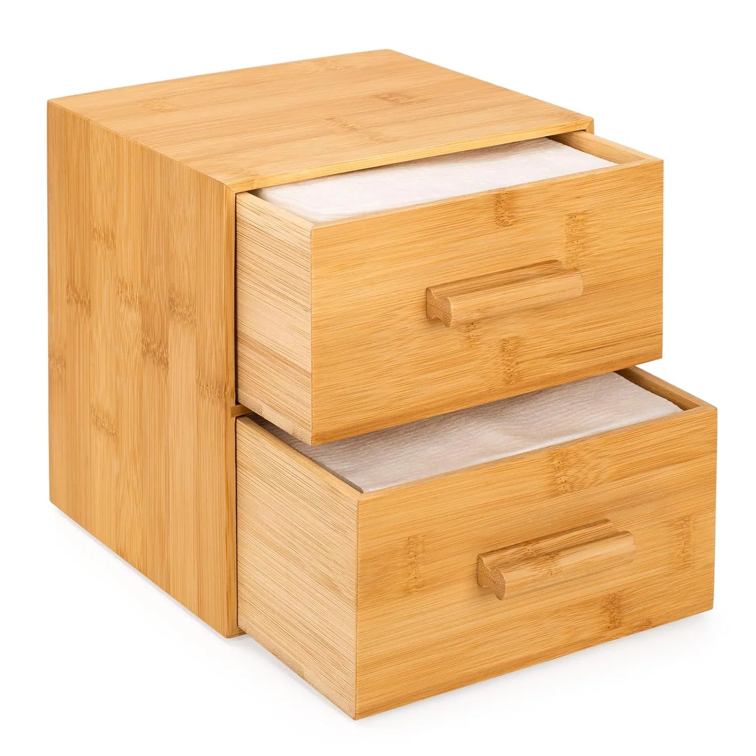 Bamboo Household Simple Bathroom Countertop Storage Face Wash Tissue Paper Napkin Storage Box Pull Box