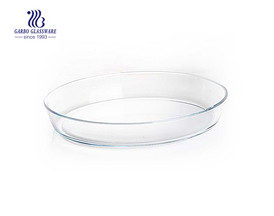 Oval Glass Heat Resistant Bake Ware Glassware Oven Baking Glass Dish Glass Baking Tray Bake Ware with PP Lid Set