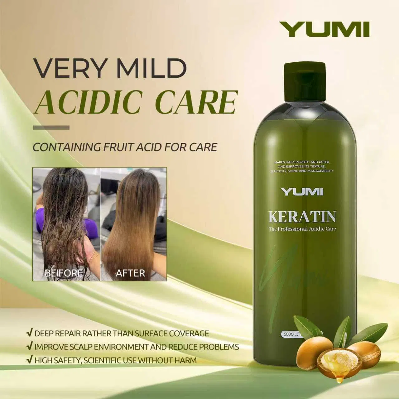 500ml Yumi Deep Repair Smoothing Hair Care Keratin Acidic Care Cream
