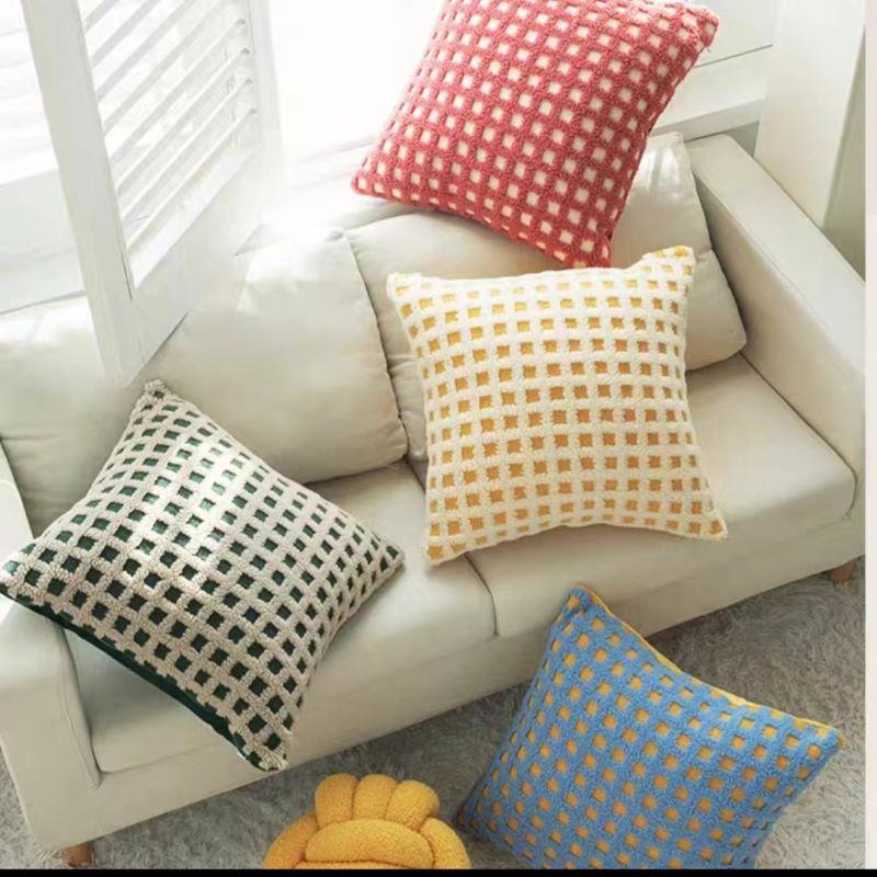 Polyester Jacquard Sherpa Fur Cushion of Cover Seat Throw Pillow