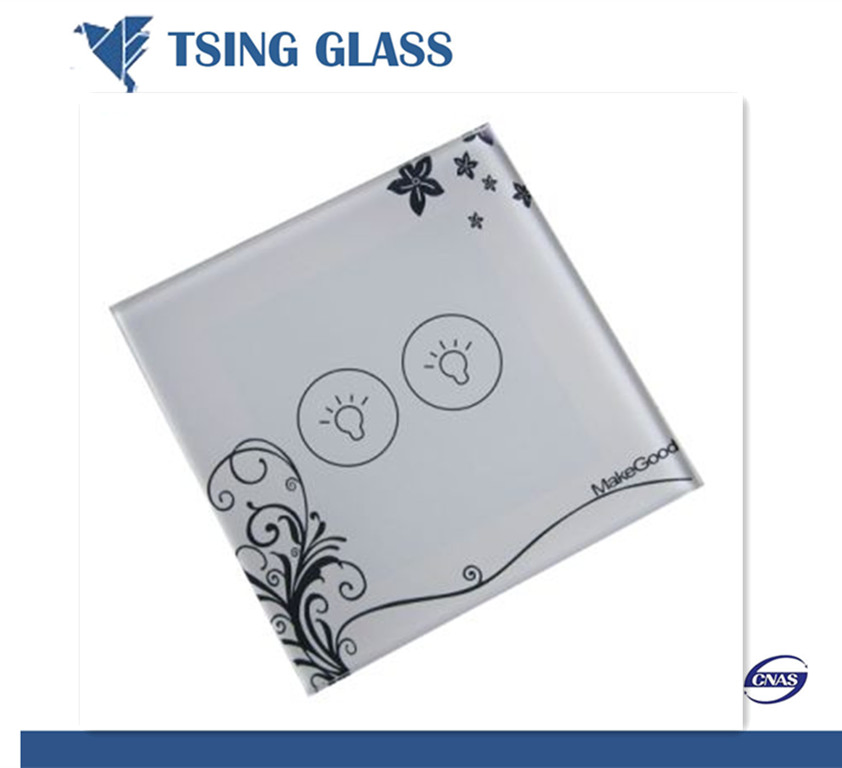 Black White Switch Panel Glass for Home Appliance / Wall Switch / Elevator Switch Button Board