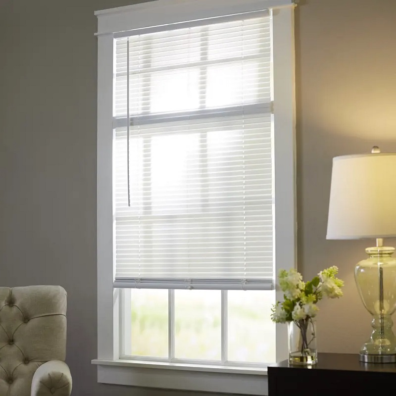 Venetian Blinds Camper Horizontal Blind Gloss White/Aluminum Blinds/Cordless Blinds/Blinds for Doors/Sidelight Blinds