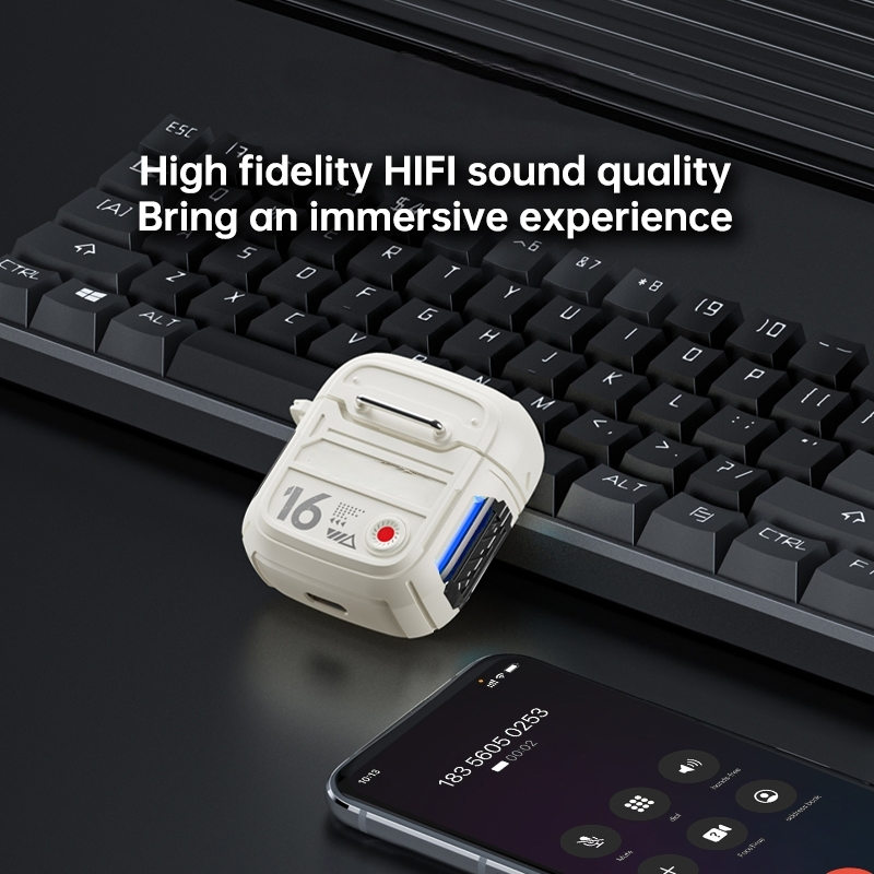 Mecha Design Gaming Tws Bluetooth Earbuds Half in Ear Stereo Wireless Earphones