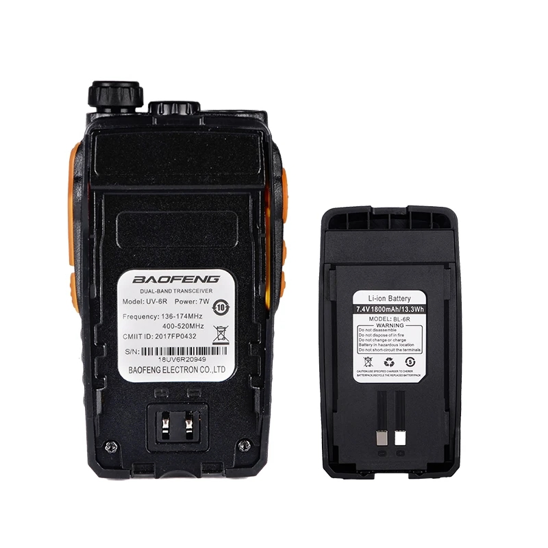 Портативная рация Baofeng UV-6R, 10W, двойной диапазон