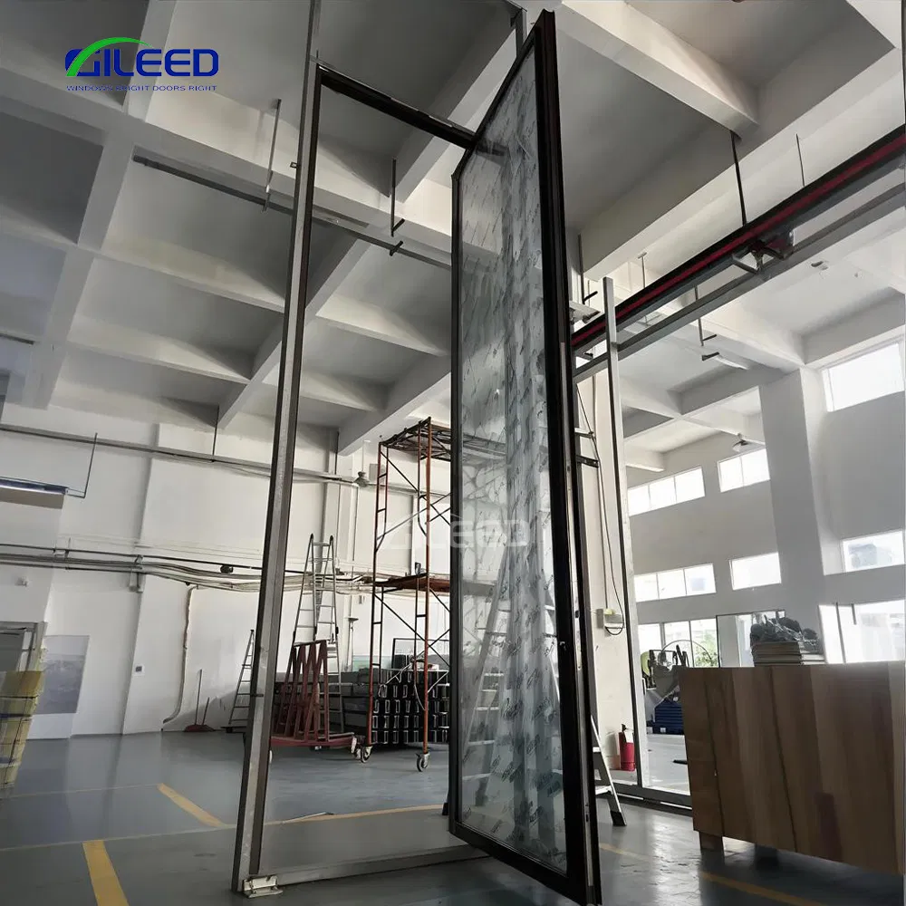 Best Quality Main Entry Door Low-E Glass Single Exterior Aluminum Modern Pivot Door