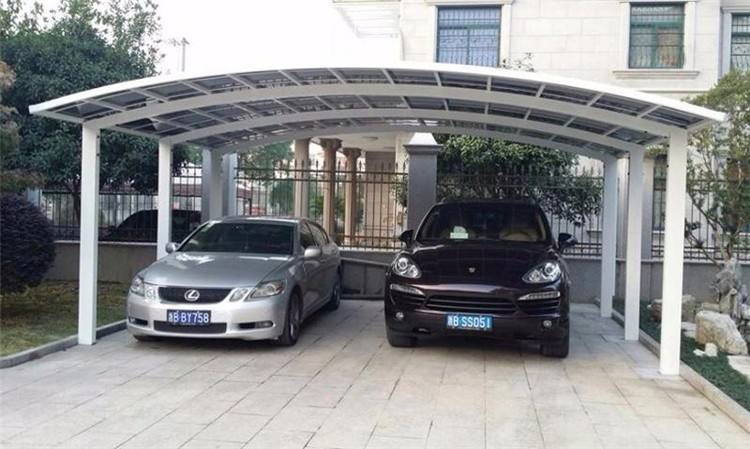 Heavy Snow Resistant Roof Aluminum Polycarbonate Canopy Carport with Galvanized Base