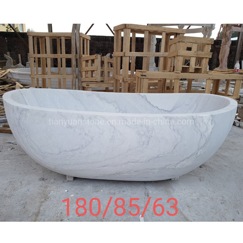 Белая мраморная ванна из натурального камня