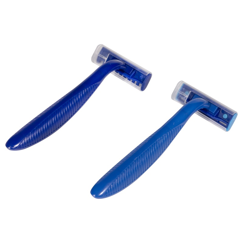 Blister Card Triple Blade Disposable Razor (Plastics Handle with Lubricant strip)
