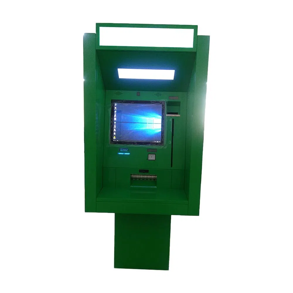 Through Wall Floor Standing Passport Scanner Currency Exchange Kiosk ATM Machine