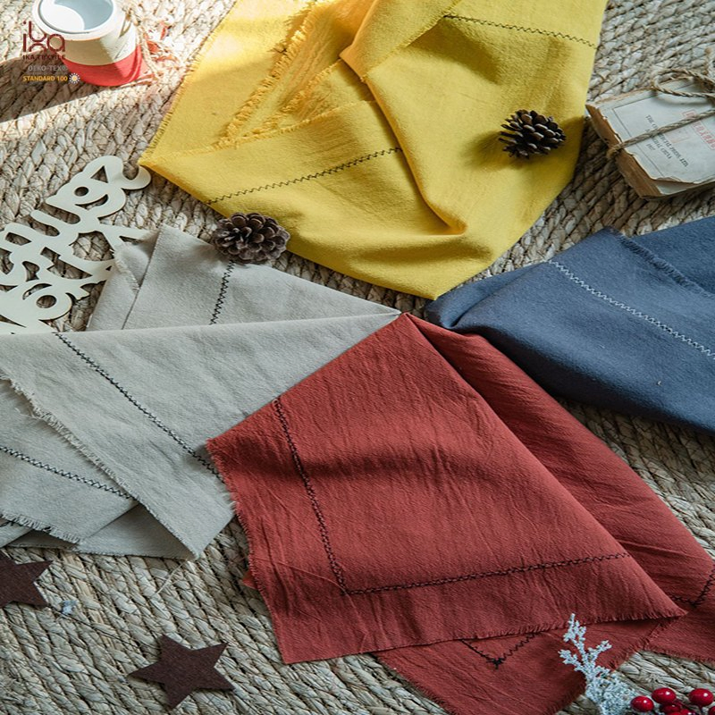 Washable Cotton Embroidered 100% Cloth Placemats Wedding Event Wholesale Reusable Handmade Dining Table Woven Placemat for Cakes