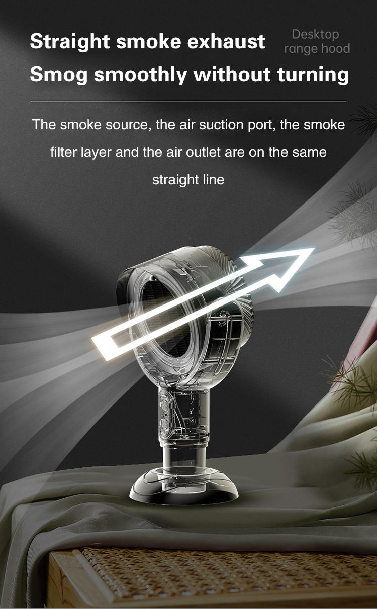 Indoor Kitchen Mini Fan Portable Range Hood with One-Button Start and Multi Filtration