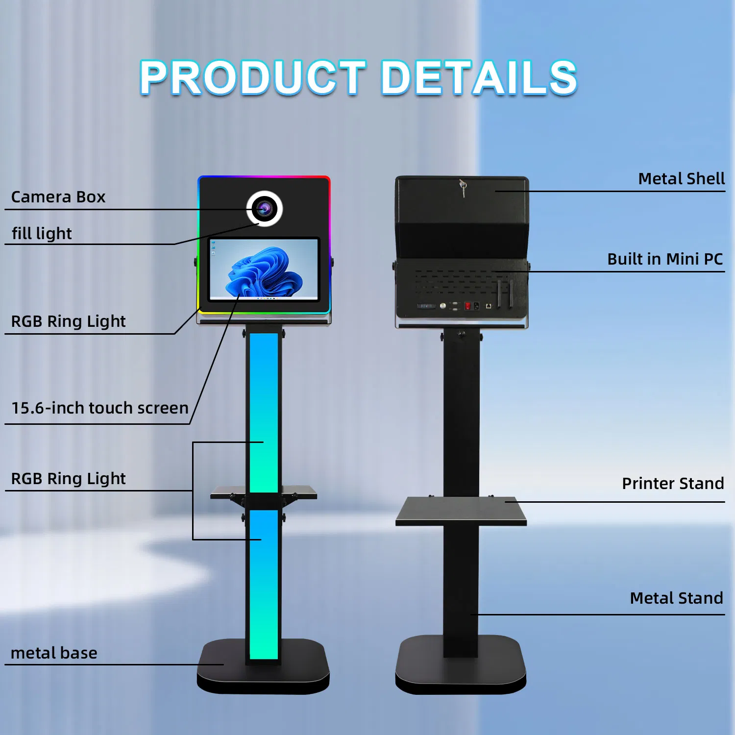 Фотобудка Vintage с сенсорным экраном для свадьбы и вечеринок