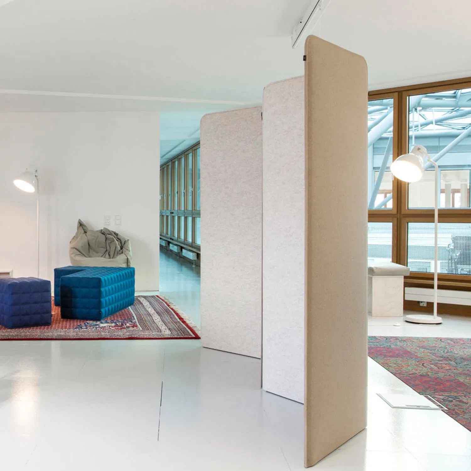 Free Standing Noise Absorption Polyester Fiber Acoustic Screen Movable Privacy Panel