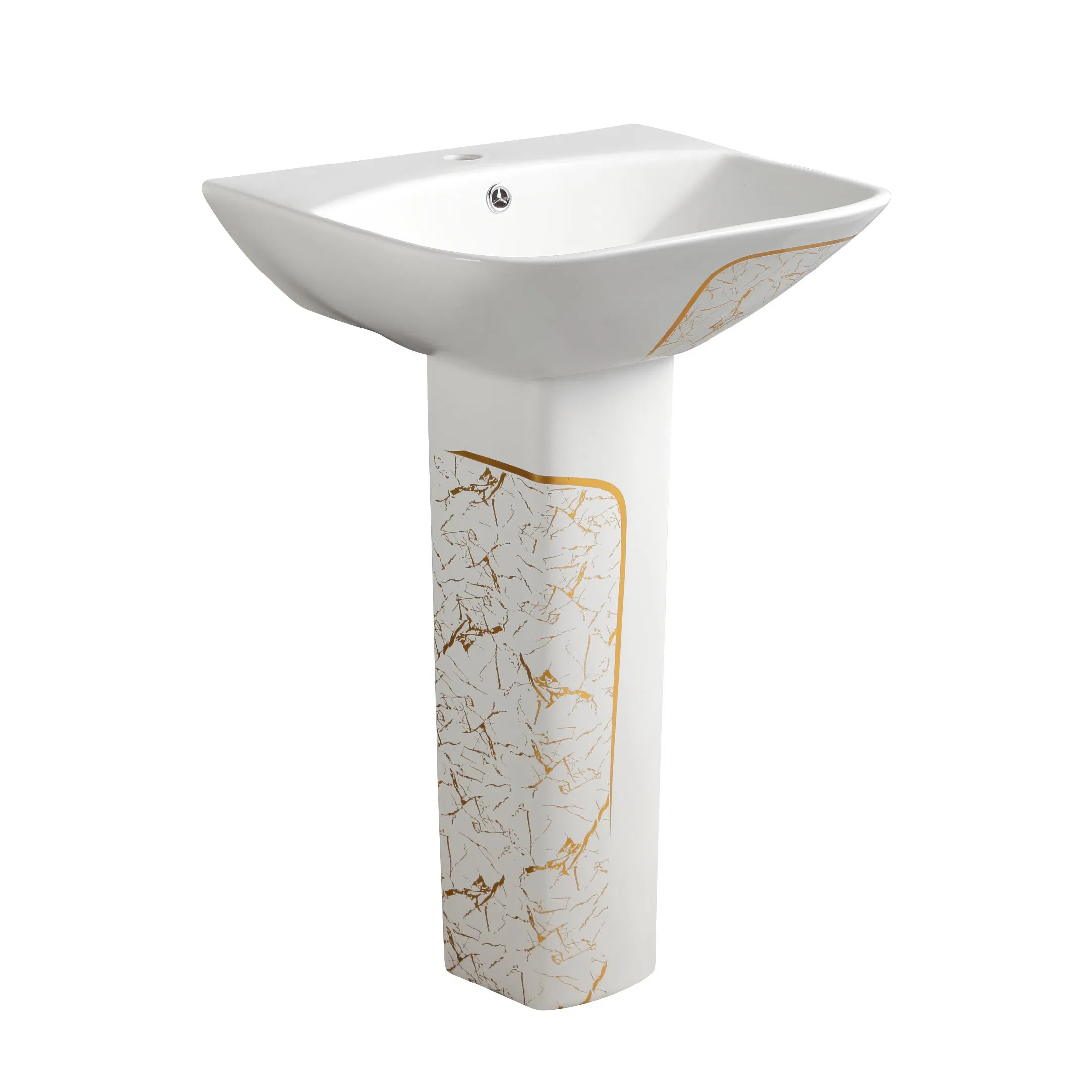 Leen Popular Multi Color Wash Hand Sink Washbasin Retangle Pedestal Basin