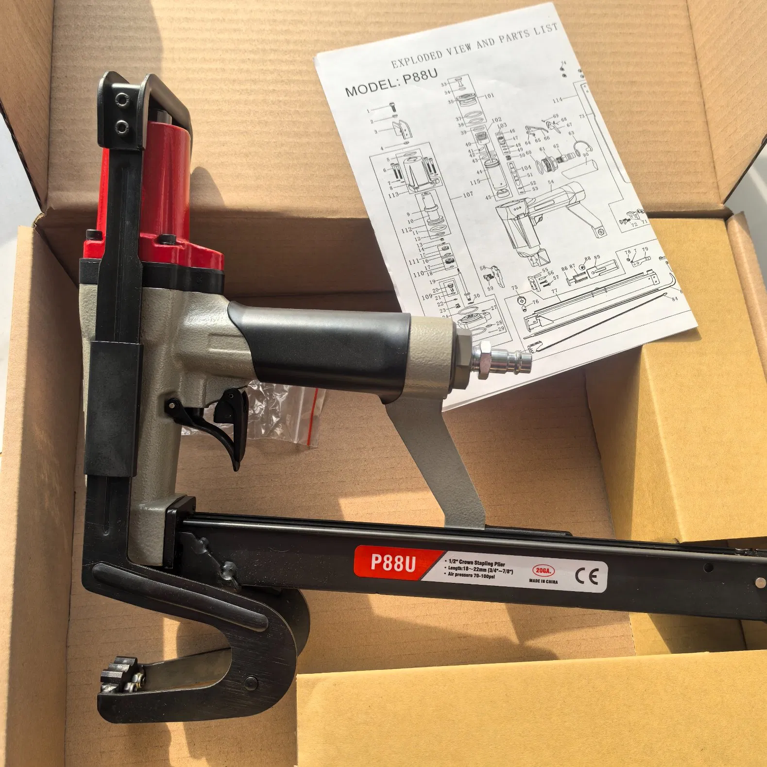 Пневматический степлер-гвоздезабиватель P88U для мебели