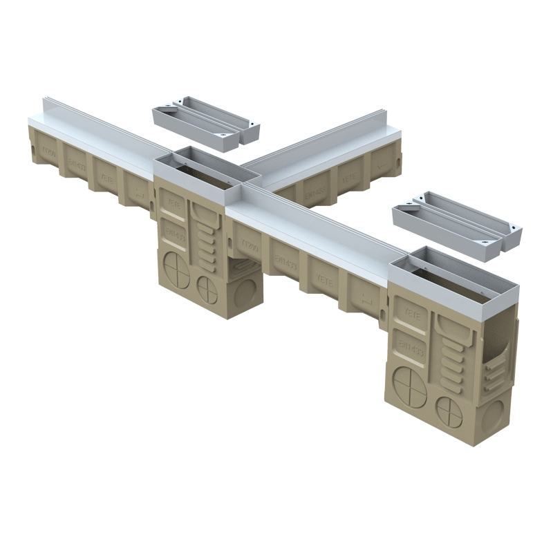 High Quality Polymer Concrete Linear Drain with Stainless Steel Slotted Cover