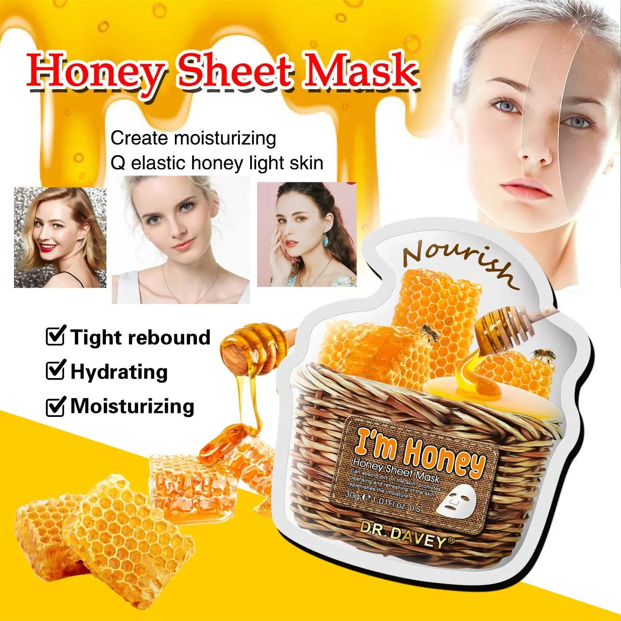 Dr. Davey Skin Facial Brightening Private Label OEM/ODM Face Mask Mask Sheet