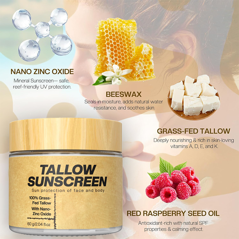 Beauty Cosmetics Suitable All-Over Body Use Deep Moisturizing Non-Greasy Tallow Sunscreen