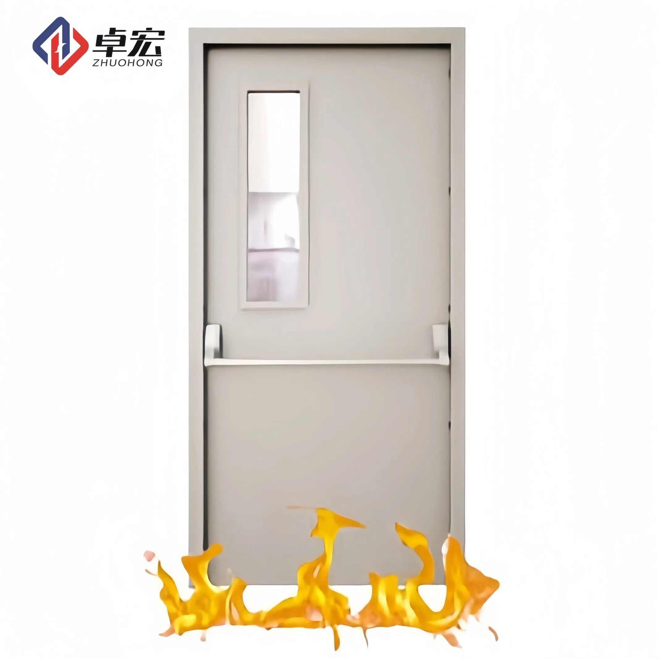 for UL Wh Listed Modern Style Double Leaf Safety Emergency Exit Metal Door Fire Rated Steel Door with Finished Surface