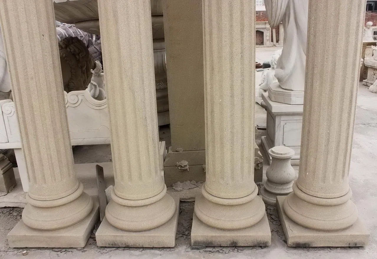 Simple Design Egypt Beige Marble Roman Column