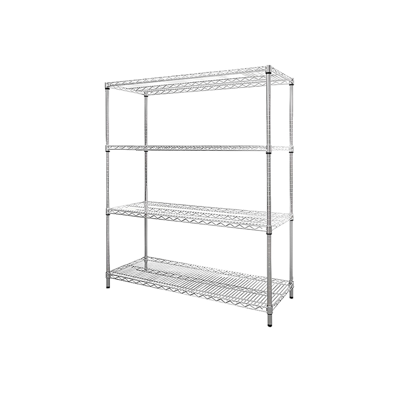 4 Layers Powder Coated Steel Wire Shelving Rack for Commercial Restaurant Kitchen Plate Storage Household and Commercial Multi-Level Angle Steel Shelves