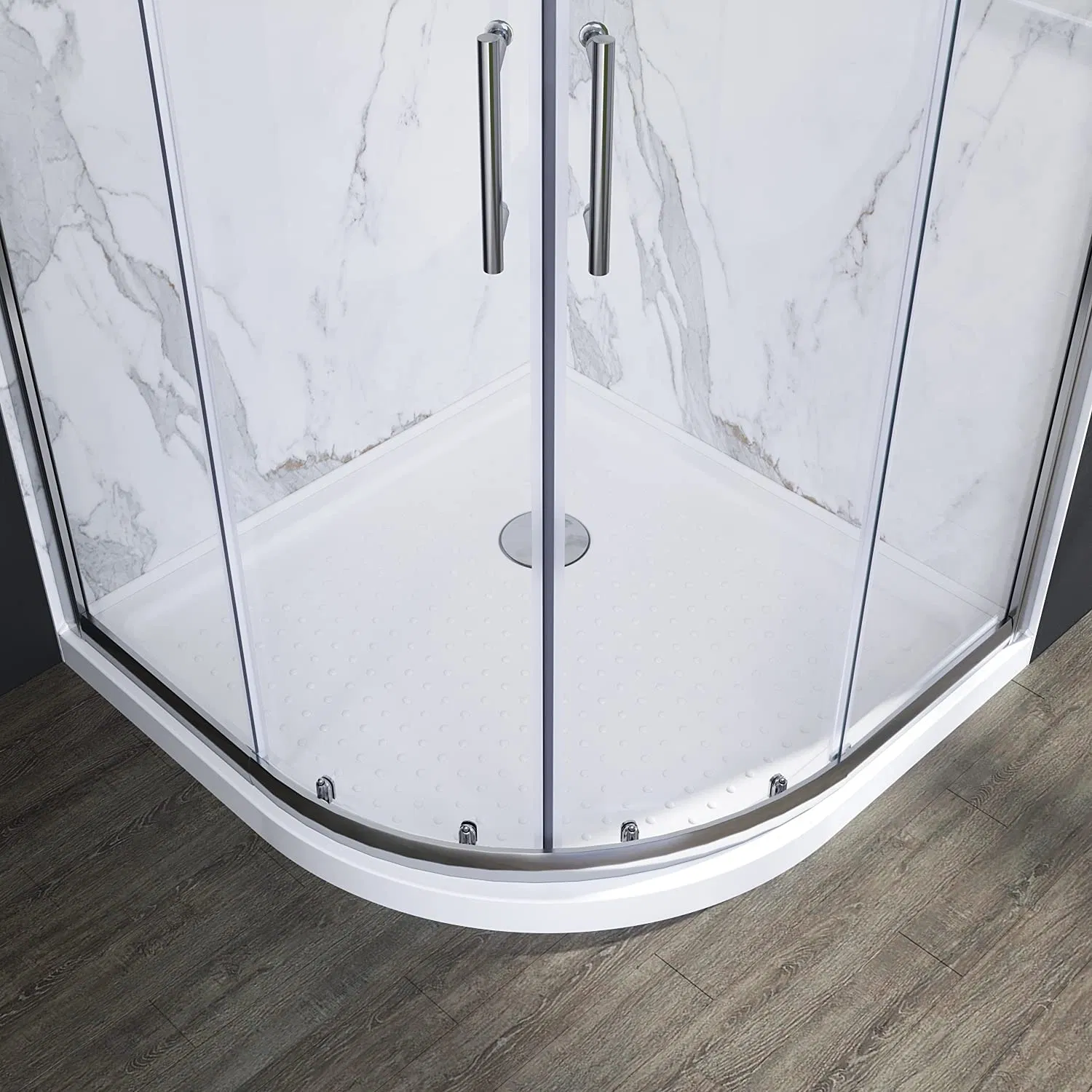 Acrylic White Center Drain for Shower Enclosure (BD-4004)