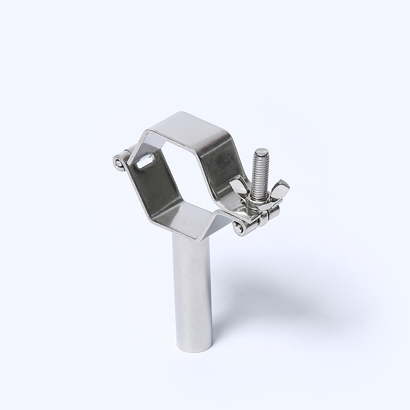 Sanitary Stainless Steel Single Pin Hexagon Pipe Holder/Support with Handle