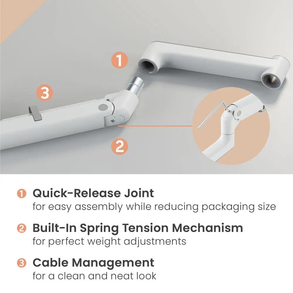Газлифтовый кронштейн для монитора 24-57 дюймов, 27 кг