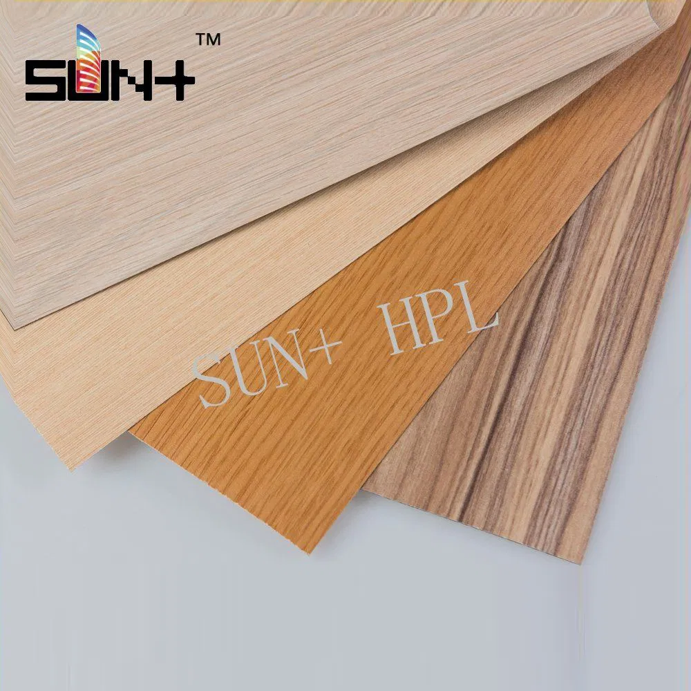 0.5-1.2mm Wood Grain Door Skin Cabinet Compact Fireproof HPL Panel High Pressure Laminate Board