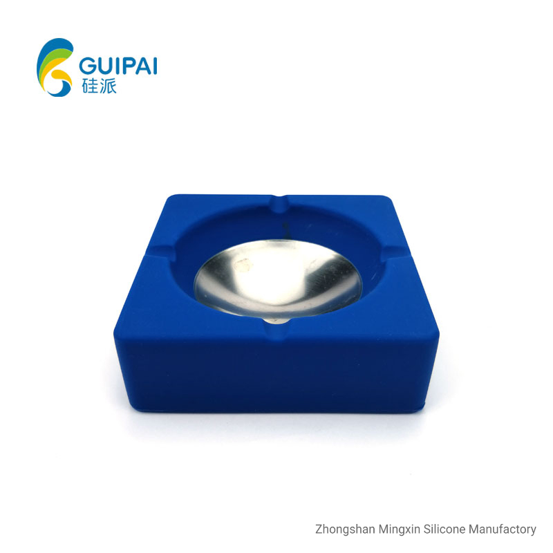 Eco-Friendly Reusable Square Shape Silicone Ashtray