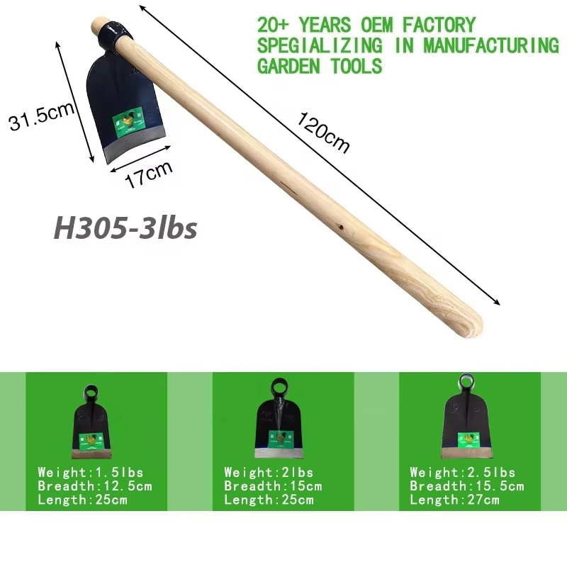 Railway Steel Square Shape Farming Hoe Garden Digging Cutting Long Handle Farmer
