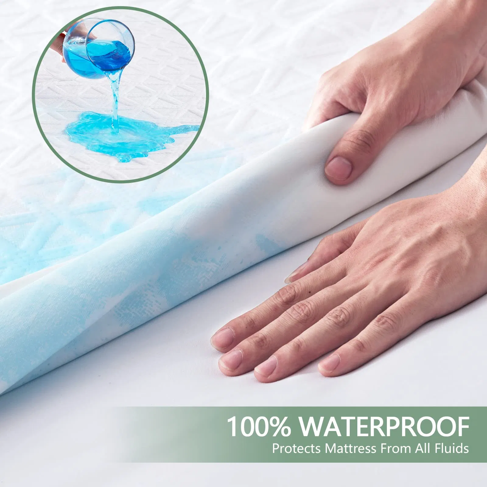 Waterproof Mattress Protector Bamboo Mattress Cover Breathable Fabric Cover