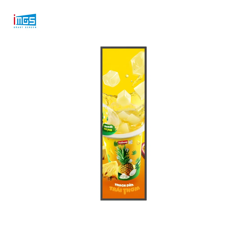 Display Indoor Stretched Bar Wide LCD Shelf Advertising Screen for Retail Store