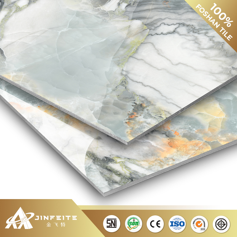 High Gloss Glazed Floor Tile Porcelain Marble Tile 90*180cm Customize Available