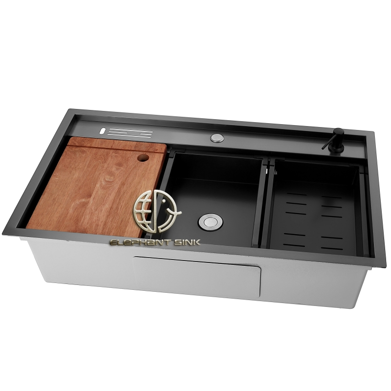High Gloss Brushed Handcrafted Stainless Steel Sink Single Bowl Kitchen Sink