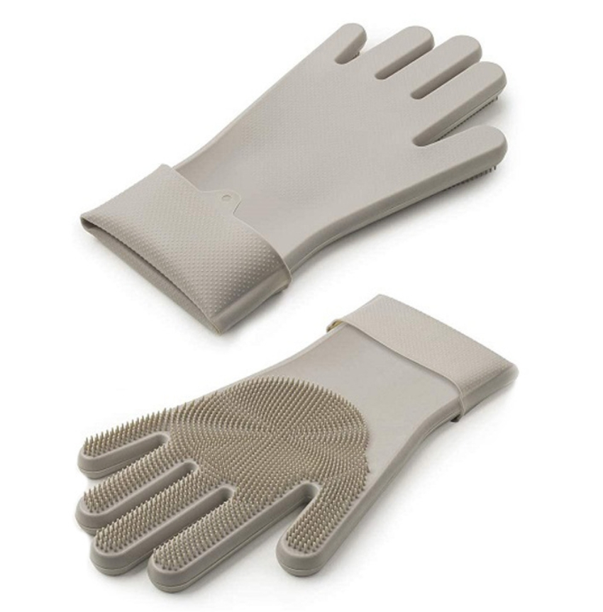 Household Heat-Insulating Silicone Gloves Thickened Kitchen Dishwashing Gloves
