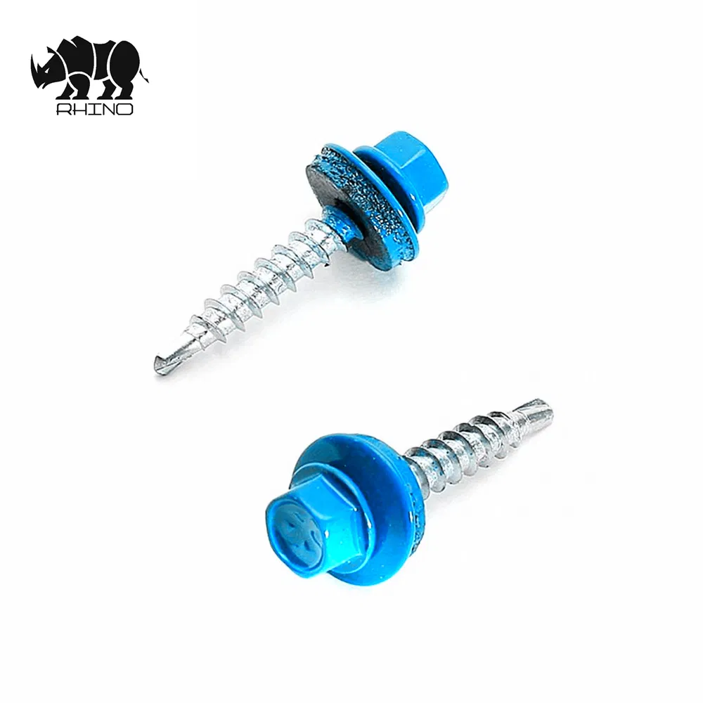 Hex Washer Head Roofing Screw Zinc Plated EPDM Washer Self Drilling Screw for Use Metal Sheet