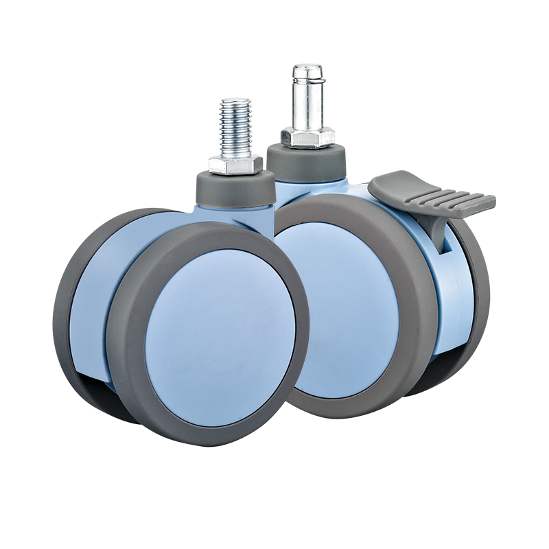 75/100/125mm Full-Plastic PU Medical Caster Twin Wheel Type a Hospital Trolley Wheels Medical Equipment Castors Wheel