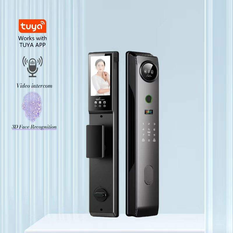 High Quality Smart Fingerprint Face Recognition Keypad Lock Cylinder Wood Security Door WiFi Connectivity Cloud Memory Card