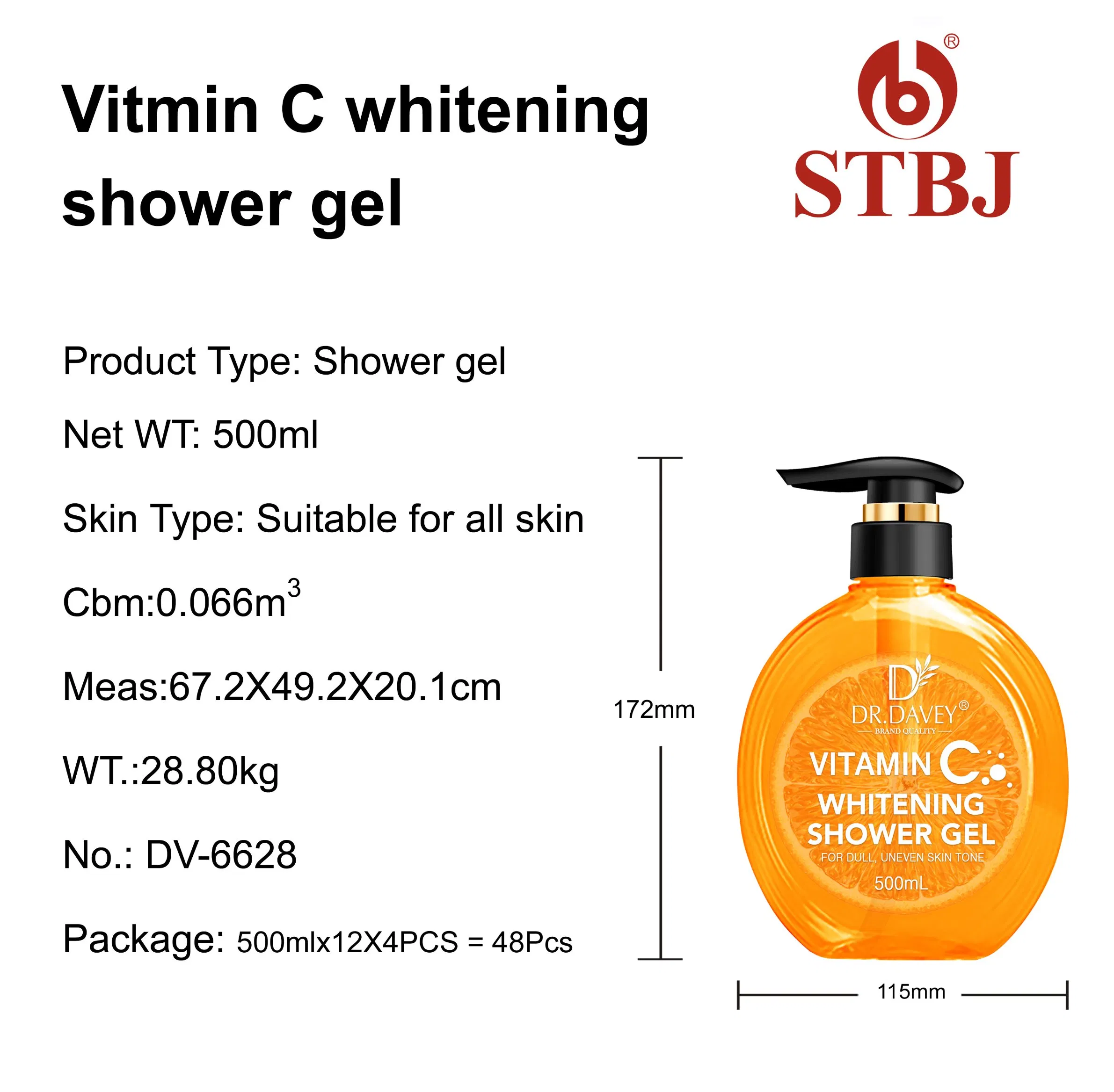 Vitmin C Shower Gel Body Cleaning Body Wash Whitening Moisturizing Refreshing 500ml Private Label Dr. Davey