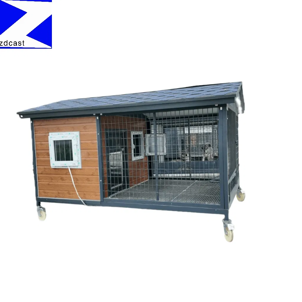 Outdoor Wooden Dog Cage Large Dog House Rain and Sun Protection