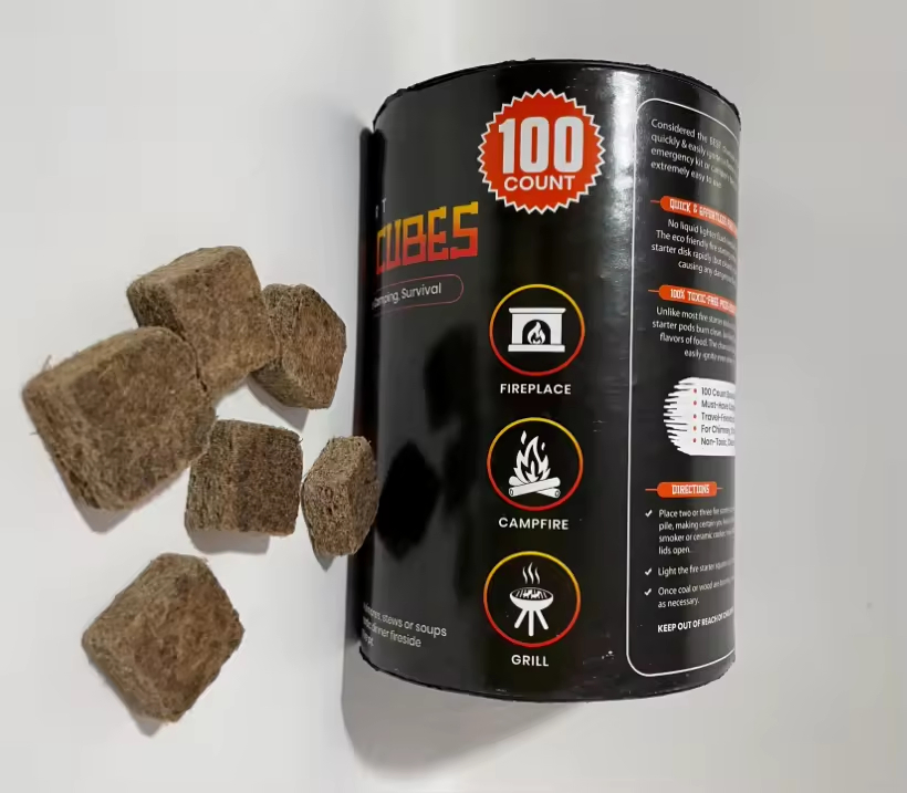 Inflame 100PCS Fire Starter Cube for Campfires Grill BBQ Stove Charcoal Starter Natural Wood Fireplace Starters