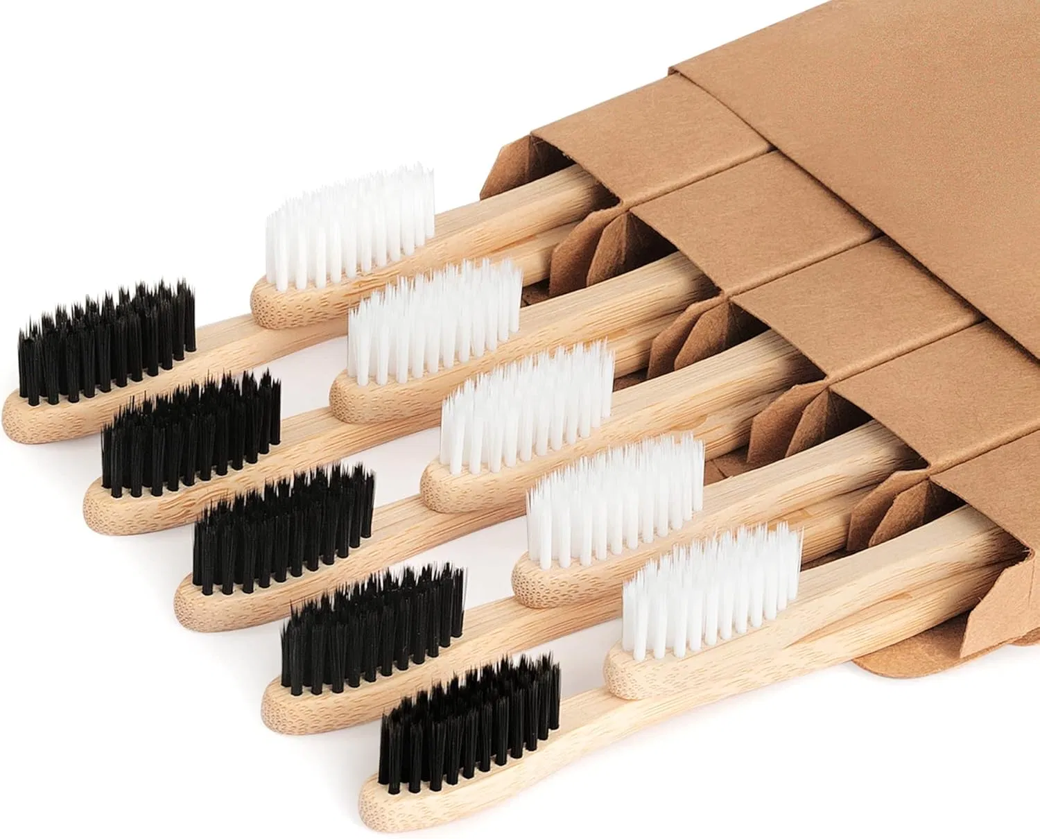 Bamboo Toothbrushes BPA Free Soft Travel Toothbrush Natural Charcoal Toothbrush