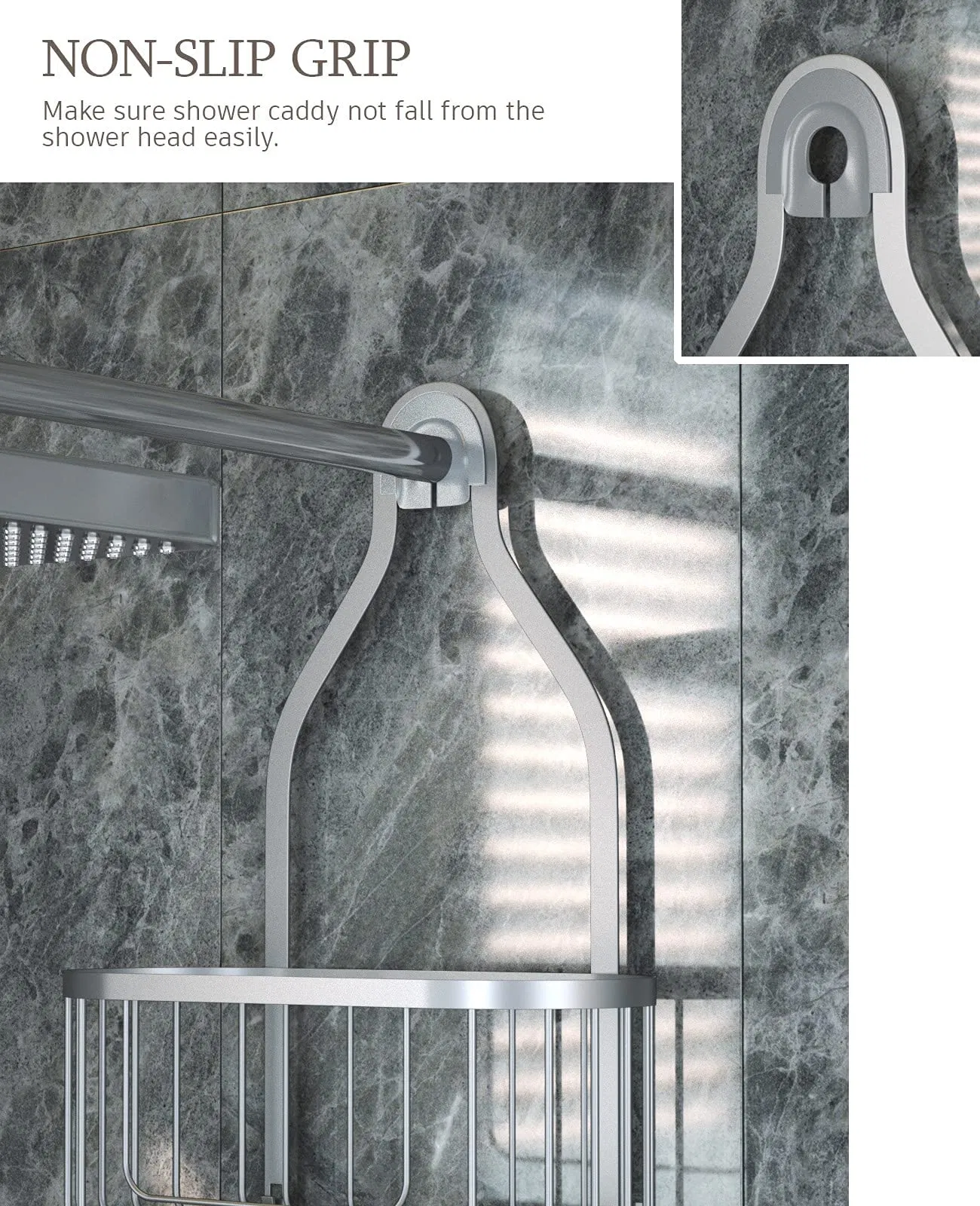 Bathroom Hanging Shower Organizer Over Head Caddy Shower Storage Bathtub Rack