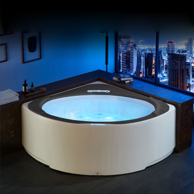 Угловой акриловый массажный джакузи с LED-подсветкой