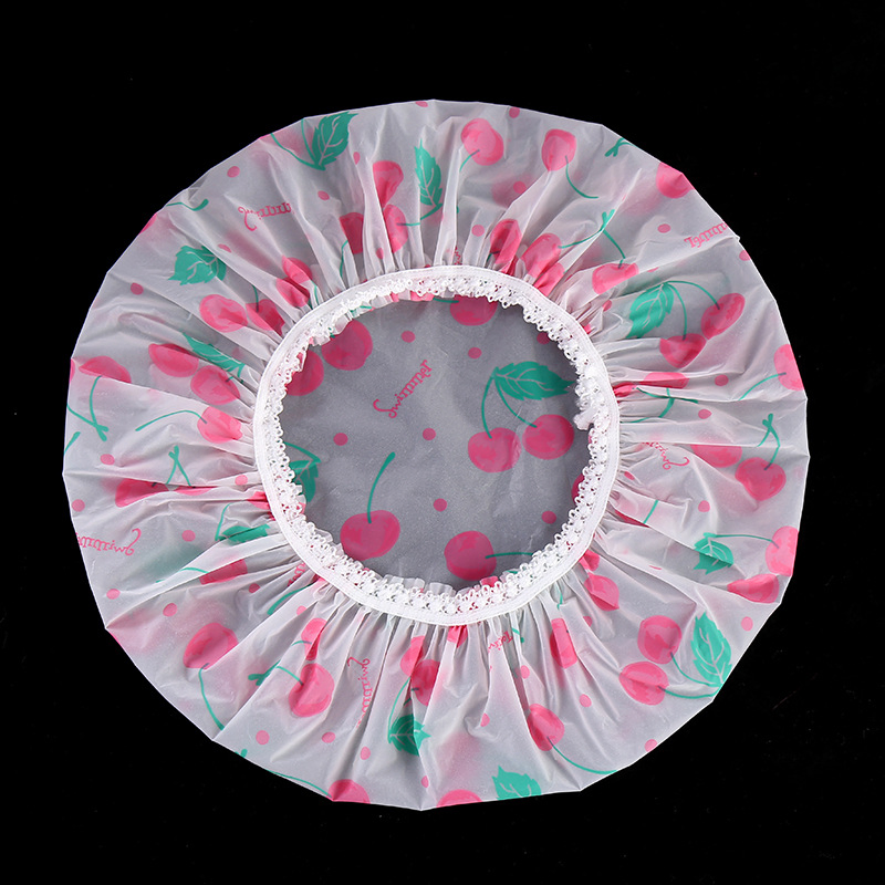 Thickened Waterproof Premium Frosted Print Shower Cap