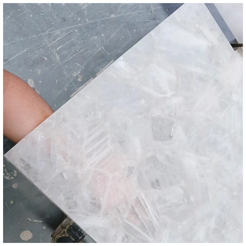 Bianco Crystal Quartz Gemstone Backlit Vanity Tops