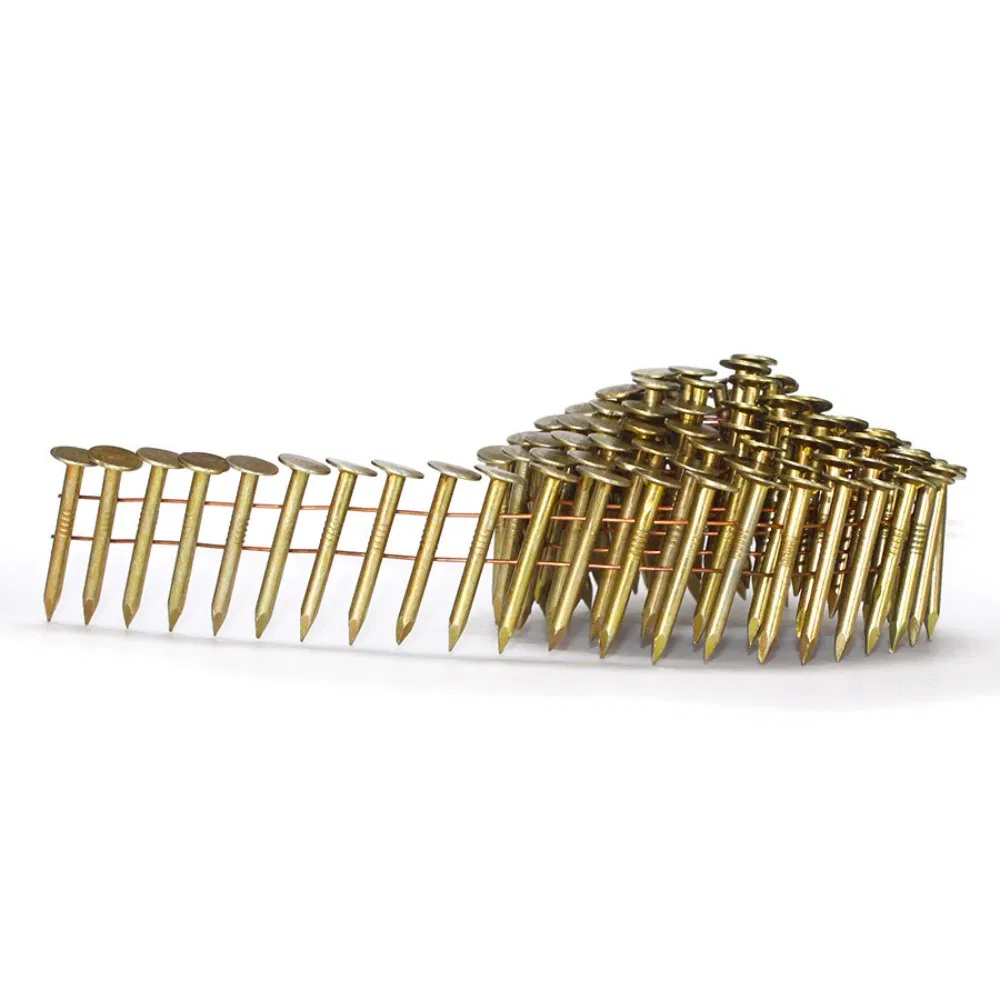 High Quality Hot Selling Giant Coil Roof Nail Umbrella Durable Steel Cap Twisted Handle Smooth Shank Bright Surface Carton